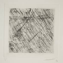 Untitled etching by Magdalena Moreno, Victoria, 1996.