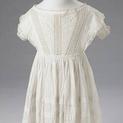 Dress - White Cotton, early 1870s