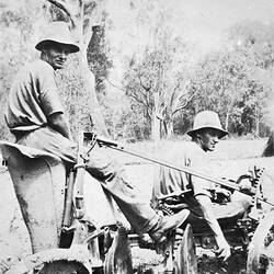 Negative - Ploughing on 'Wyadra' Farm, Tarrawingee, Victoria, 1930