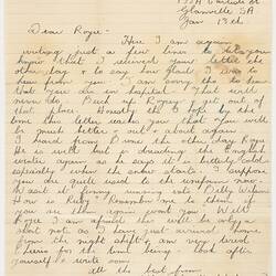 Letter - Auntie Lil to Aircraftman Royce Phillips, Personal, 13 Jan 1942