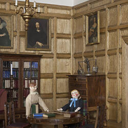 Minature furnished library from dolls house.