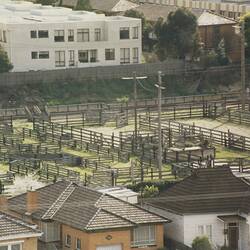 Digital Photograph - Aerial View of Newmarket Saleyards, Newmarket, 1987