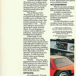 Publicity Leaflet - General Motors-Holden's, Holden Monaro GTS, Motor Cars, 1976