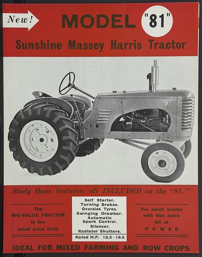 Publicity Leaflet - H.V. McKay Massey Harris Pty Ltd Tractors, 1941