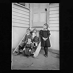 Glass Negative - Beckett Children, Northcote, Victoria, 1894