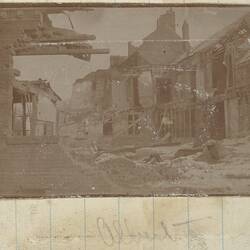 Photograph - Ruins in Albert, France, Sergeant John Lord, World War I, 1916-1917
