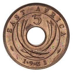 Specimen Coin - 5 Cents, British East Africa, 1921