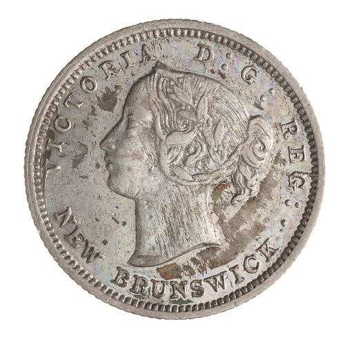 Coin - 5 Cents, New Brunswick, Canada, 1864