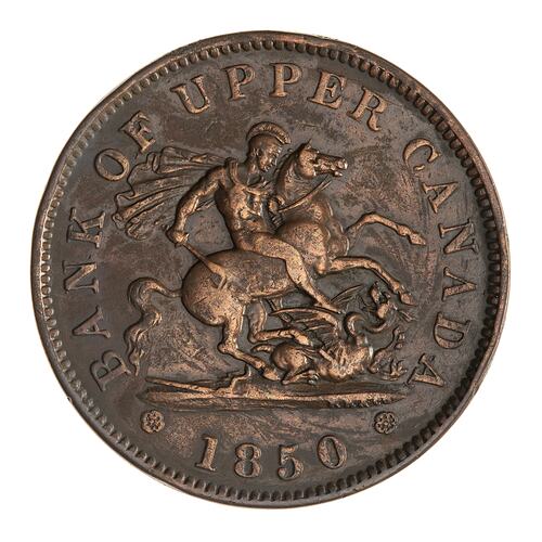 Token - 1 Penny, Bank of Upper Canada, Canada, 1850