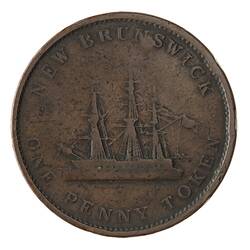 Coin - 1 Penny, New Brunswick, Canada, 1843