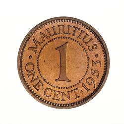 Proof Coin - 1 Cent, Mauritius, 1953