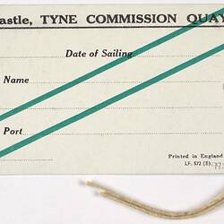 Baggage Label - Bergen Line, Issued to Donald Dott, 1954-1956