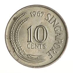 Coin - 10 Cents, Singapore, 1967