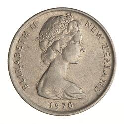 Coin - 5 Cents, New Zealand, 1970