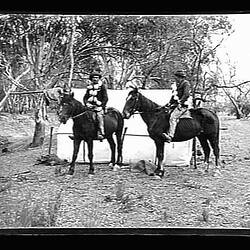 Glass Negative - 'Returning with the Spoils', Emu Egg Collecting, by A.J. Campbell, Riverina, New South Wales or Victoria, circa 1900