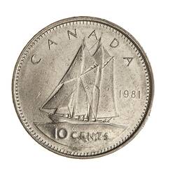 Coin - 10 Cents, Canada, 1981