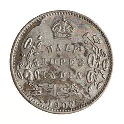 Coin - 1/2 Rupee, India, 1907