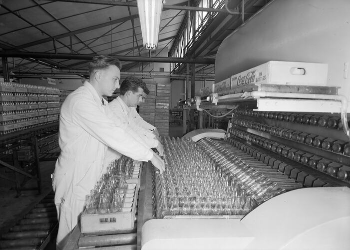 Coca Cola, Bottling Factory, Melbourne, Victoria, Aug 1954
