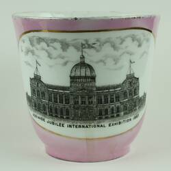 Cup - Adelaide Jubilee International Exhibition, Transfer Printed, 1887