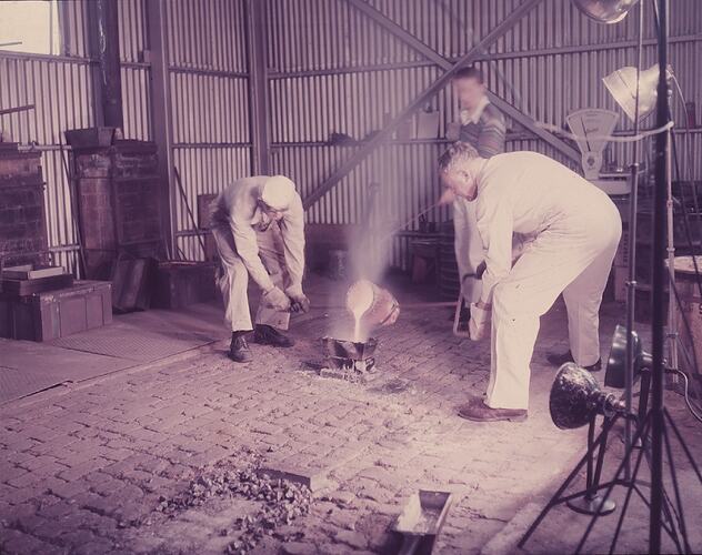 Photograph - Kodak Australasia Pty Ltd, Pouring Recovered Silver, Kodak Factory, Abbotsford, circa 1945