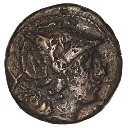 Coin - Denarius, Ancient Roman Republic, 211- circa 207 BC
