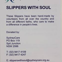 Slippers - 'Slippers with Soul', Green Wool,  Black Saturday Bushfires, St Andrews, after Feb 2009