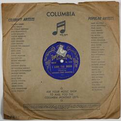 Disc recording - Imperial., "I love the moon" and "Love's Dream", Greening's Dance Orchestra. circa 1930