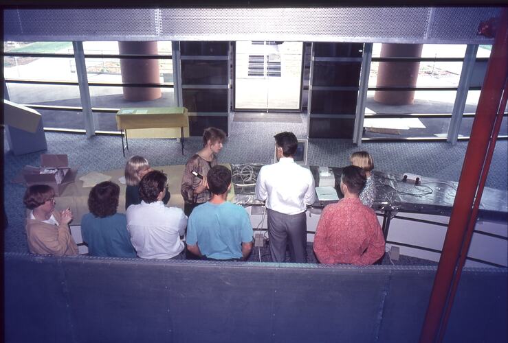 Photograph - Scienceworks, Group at Front Desk, Spotswood, Victoria, circa 1991