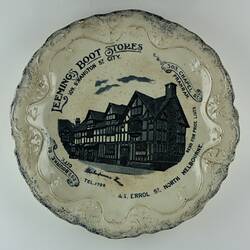 Plate - Leeming's Boot Stores, 'Shakespeare's House', circa 1885