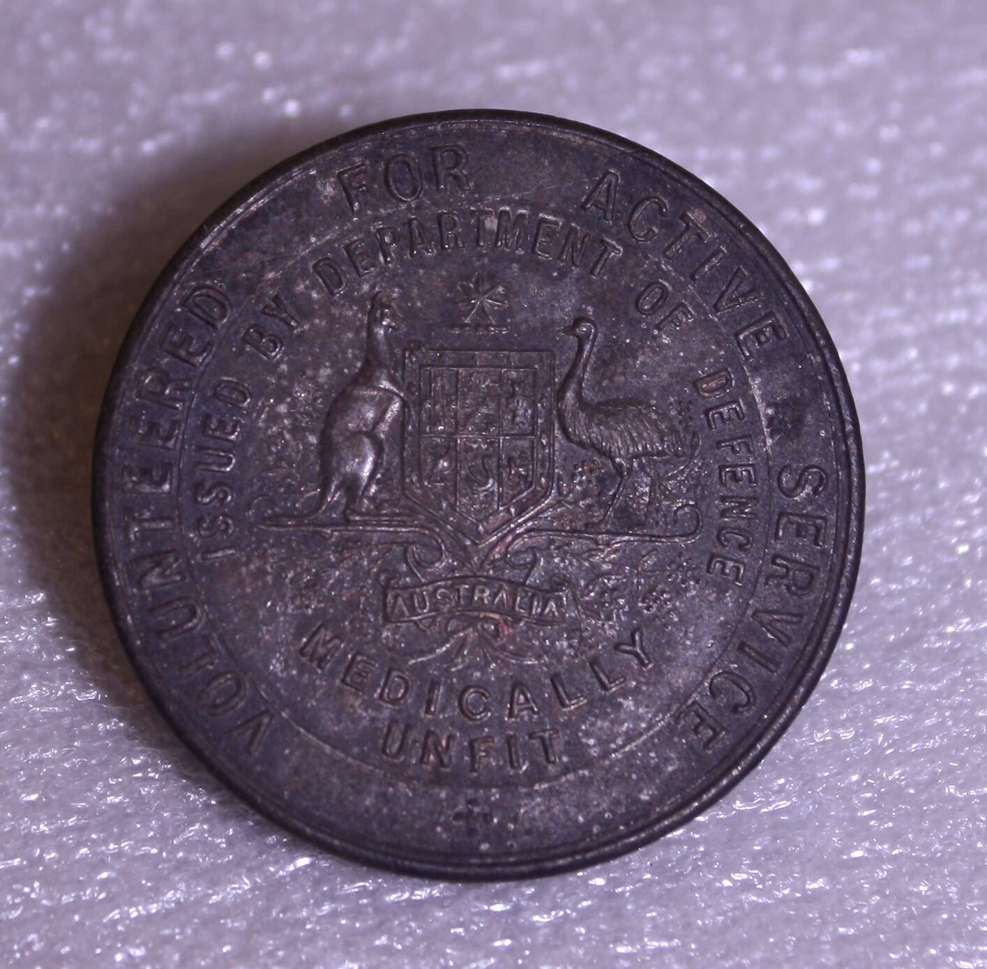 Badge Medically Unfit, Australia, 19151919