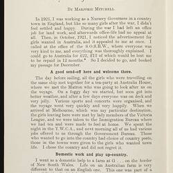 Pamphlet -  Marjorie Mitchell,  'Australia As I Found It', Society for the Overseas Settlement of British Women, London, 1930