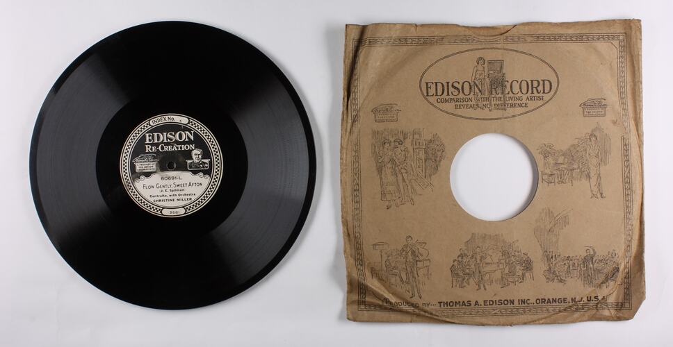 Disc Recording - Edison, Double-Sided, 'Love Me Or Not ' & 'Flow Gently, Sweet Afton', 1921-29