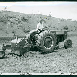 Photograph of harvesting equipment.