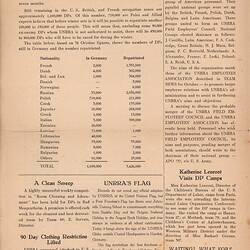 Newsletter - UNRRA Team News, Germany, Nov 1945