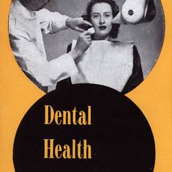 Pamphlet featuring photograph of woman being x-rayed.