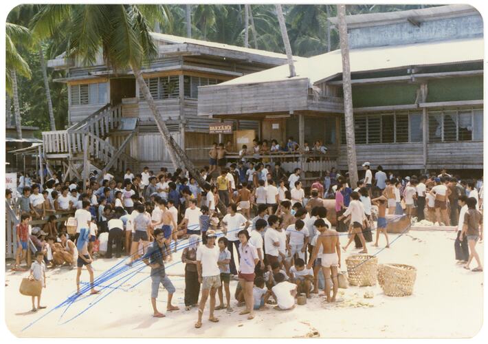 Ration Queues, Refugee Camp, Pulau Bidong, Malaysia, Apr 1981