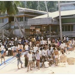 Digital Photograph - Ration Queues, Refugee Camp, Pulau Bidong, Malaysia, Apr 1981