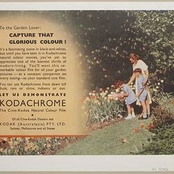Leaflet - Kodak Australasia Pty Ltd, 'To the Garden Lover, Capture that Glorious Colour', 1930s