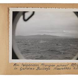 Photograph - Album Page 5, View Through Porthole Onboard MS Skaubryn, Walter Lischke, Nov-Dec 1955