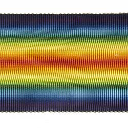 Ribbon with rainbow stripes.