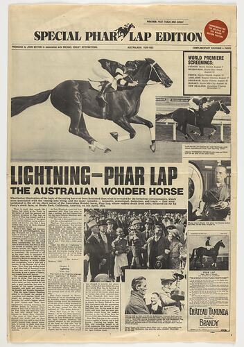 Souvenir Newspaper - Edley Ventures, Special Phar Lap Edition, 1983