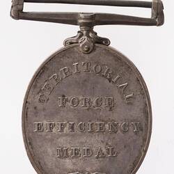 Medal - Territorial Force Efficiency Medal, King Edward VII, Great Britain, Lance Corporal J. Morgan, 1908-1910 - Reverse