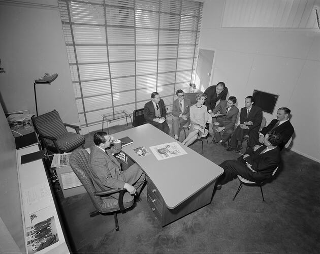 Group of People in Office, Melbourne, Victoria, Sep 1958