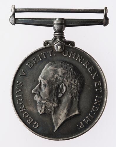 Medal - British War Medal, Great Britain, Private David Petrie, 1914-1920 - Obverse