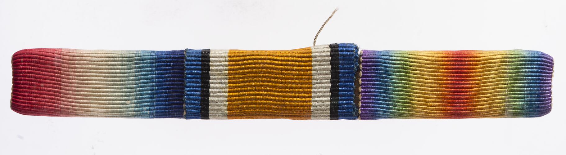 Riband Bar - World War I, Great Britain, Private Stanley Frank Greves, 1919 - Obverse
