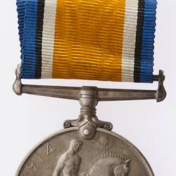 Medal - British War Medal, Great Britain, Driver Fredrick Arthur Eastwood, 1914-1920 - Reverse