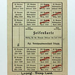 Ration Card - Soap, Leipzig, Germany, World War I, Feb-Jul 1918