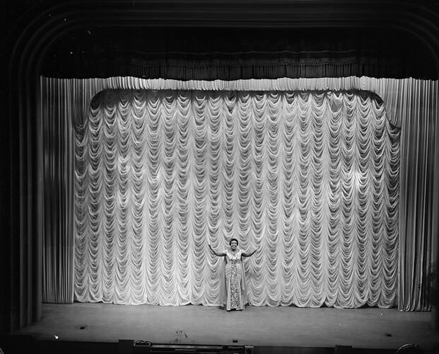 Actor on Stage, Tivoli Theater, Melbourne, Victoria, Oct 1958