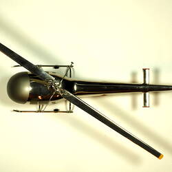 Chrome plated helicopter model. Top view.