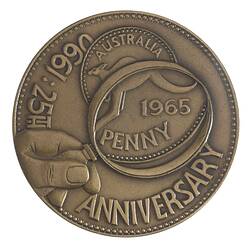 Medal - Melbourne Numismatic Society 25th Anniversary, 1990 AD